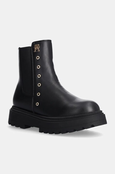 Tommy Hilfiger botine copii culoarea negru, T3A5-33578