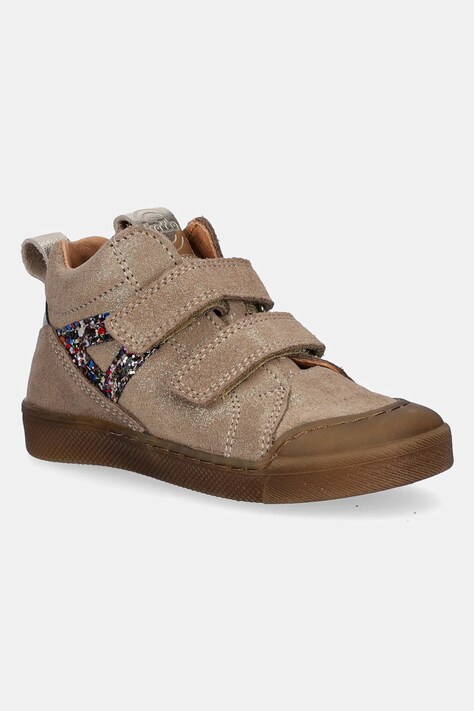 Froddo półbuty zamszowe dziecięce ROSARIO HIGH-TOP kolor złoty G2110134