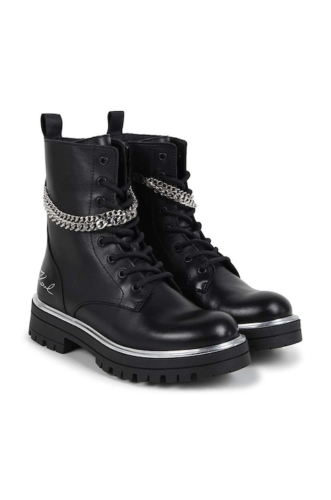 Детские кожаные полусапожки Karl Lagerfeld цвет чёрный Z30307