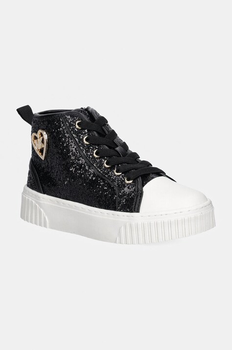Παιδικά πάνινα παπούτσια Michael Kors SKATE SPLIT 3 GLITTER χρώμα: μαύρο, MK101080