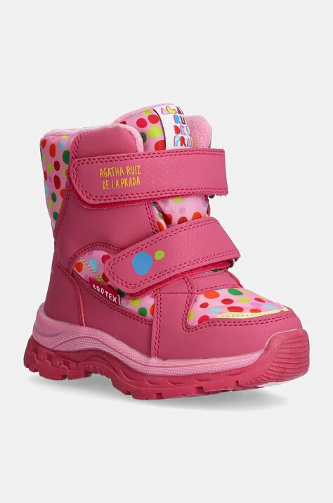 Agatha Ruiz de la Prada pantofi din piele intoarsa pentru copii culoarea roz, 241990