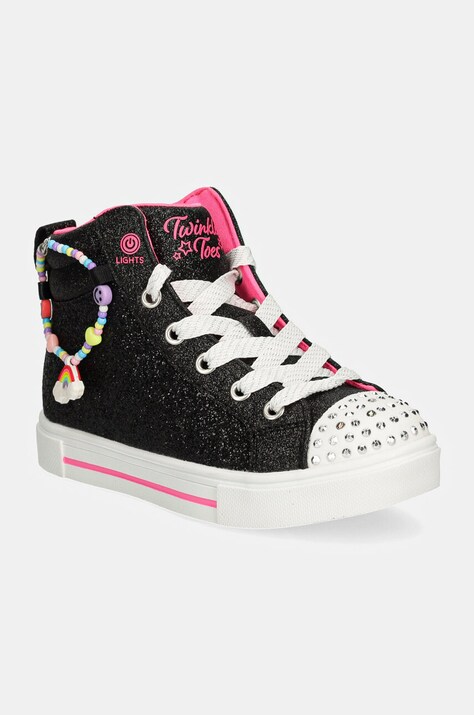 Детски високи кецове Skechers TWINKLE SPARKS в черно 314816L