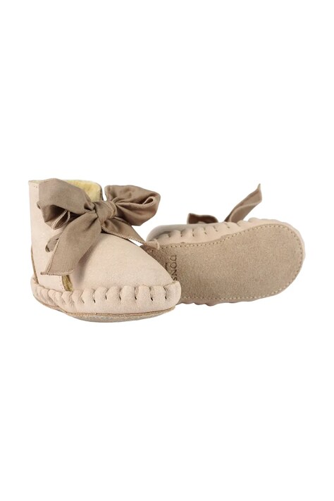 Donsje Кожаные кроссовки для младенцев Donsje Pina Organza Booties цвет бежевый 1019100