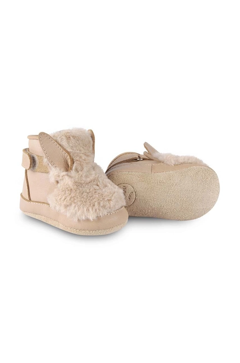 Donsje pantofi pentru bebelusi Richy Booties Fluffy Bunny culoarea bej, 1033808