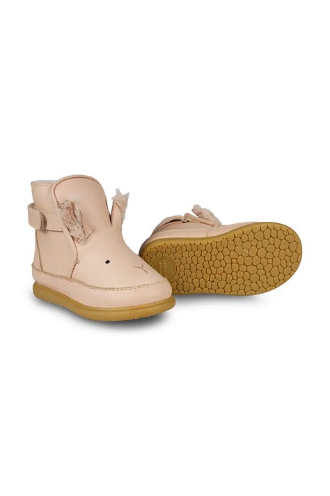 Donsje ghete de iarna pentru copii din piele Dubu Exclusive Shoes Fluffy Bunny culoarea portocaliu, 1500502