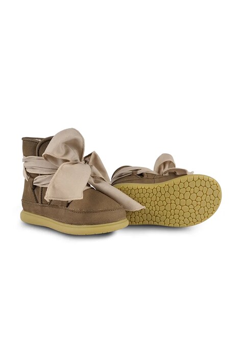 Donsje cizme de iarna pentru copii din piele intoarsa Maudi Shoes culoarea maro, 1500800