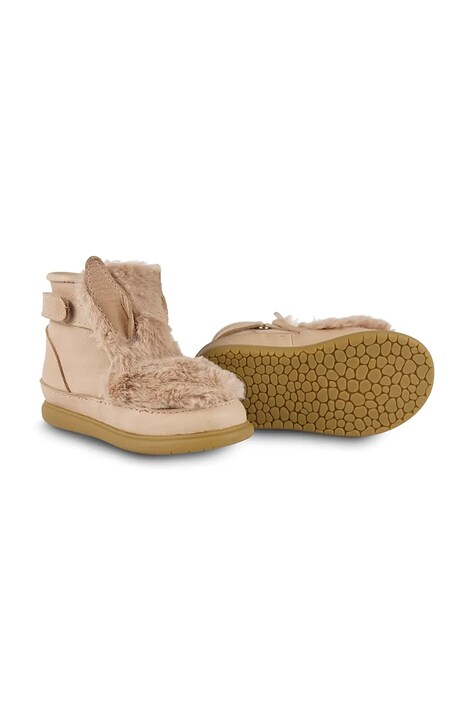 Dětské semišové zimní boty Donsje Roumi Shoes Fluffy Bunny béžová barva, 1500902