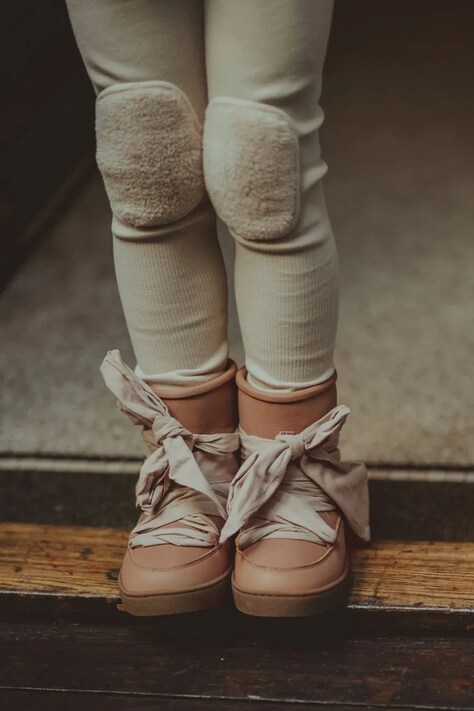 Donsje śniegowce skórzane dziecięce Ganza Boots kolor różowy 2024300