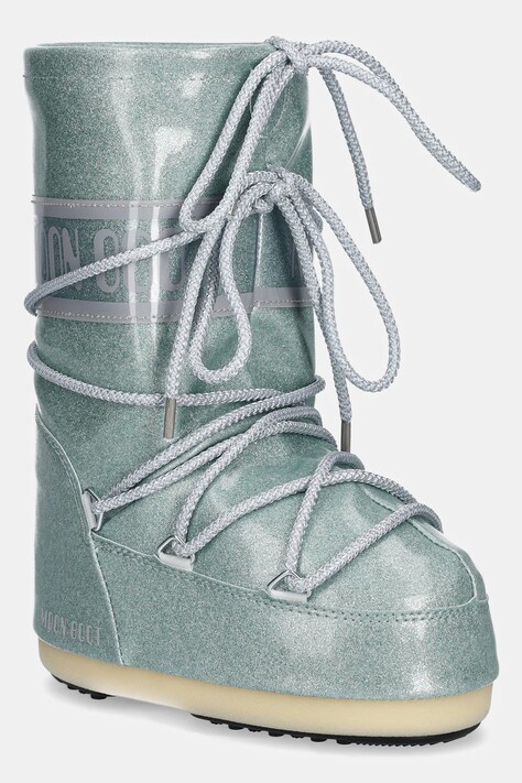 Moon Boot cizme de iarna copii ICON JR GLITTER culoarea turcoaz, 80D3400290
