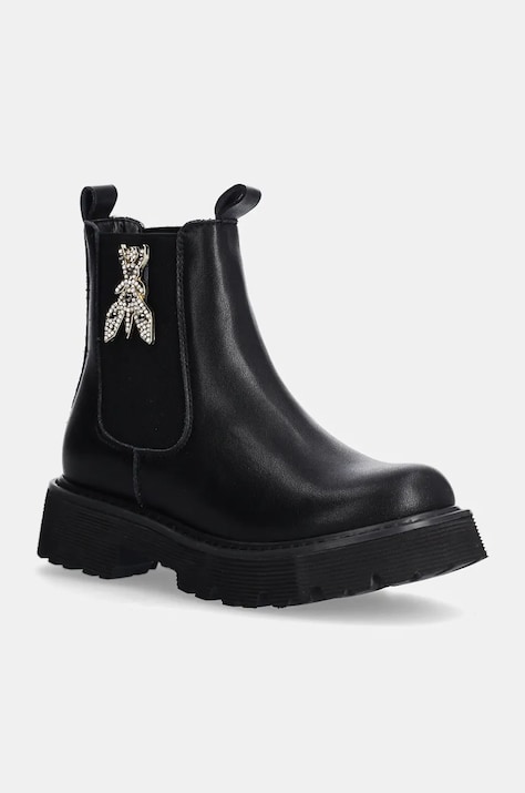 Patrizia Pepe Girl sztyblety skórzane kolor czarny PPJ885