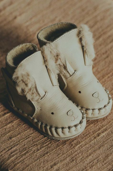 Kožne cipele za bebe Donsje Kapi Exclusive Booties Rabbit boja: bež, 1028116