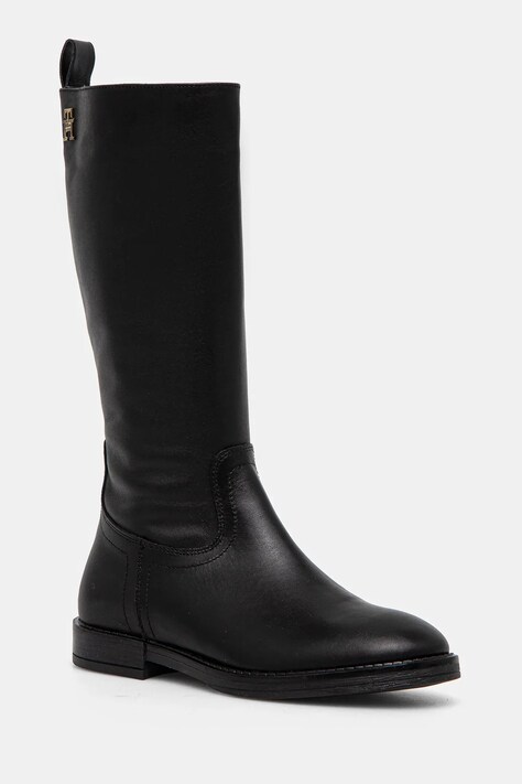 Tommy Hilfiger ghete din piele pentru copii culoarea negru