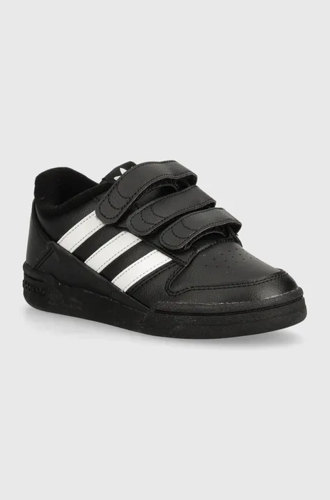 Παιδικά δερμάτινα αθλητικά παπούτσια adidas Originals TEAM COURT 2 STR CF χρώμα: μαύρο, ID6633