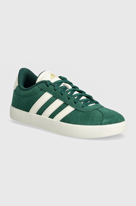 Дитячі замшеві кросівки adidas VL COURT 3.0 колір зелений ID6309