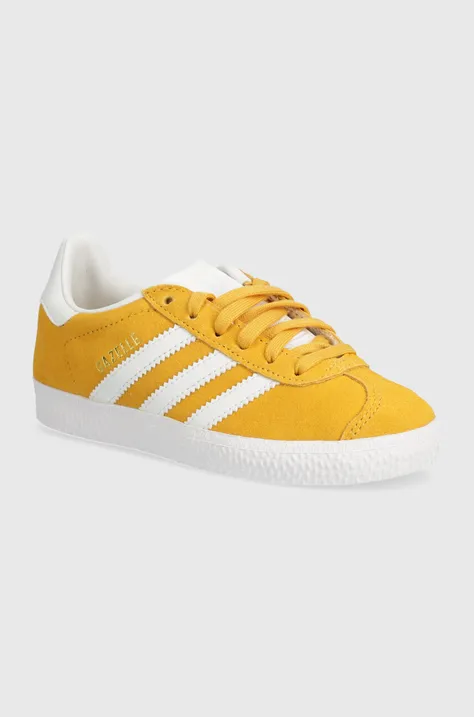 Detské semišové tenisky adidas Originals GAZELLE C žltá farba, IF9808