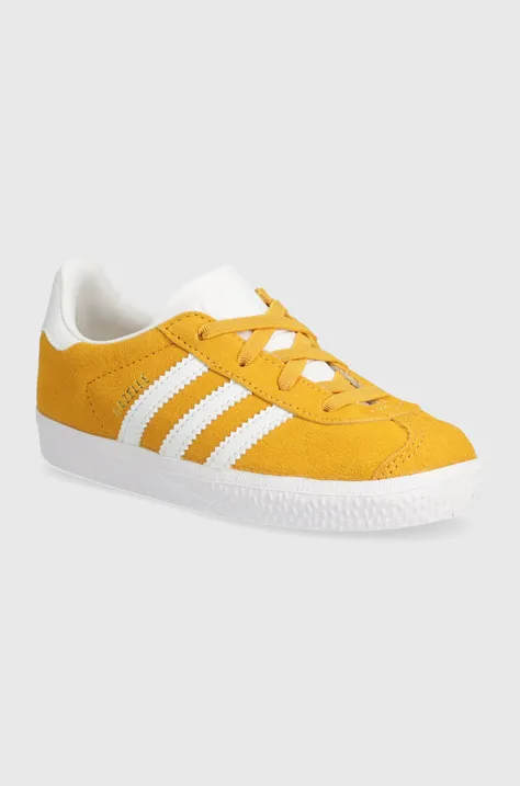 adidas Originals sneakers de piele întoarsă pentru copii GAZELLE CF EL culoarea galben, IH0361