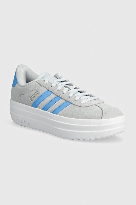 Detské semišové tenisky adidas VL COURT BOLD šedá farba, IH8033
