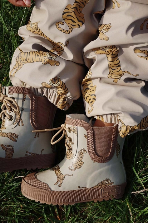 Dječje gumene čizme Konges Sløjd THERMO BOOTS PRINT boja: smeđa, KS101306