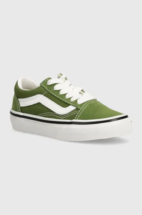 Detské tenisky Vans Old Skool zelená farba, VN000CYVCIB1