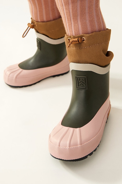 Dětské holínky Liewood Isaac Technical Rainboot zelená barva, LW19230