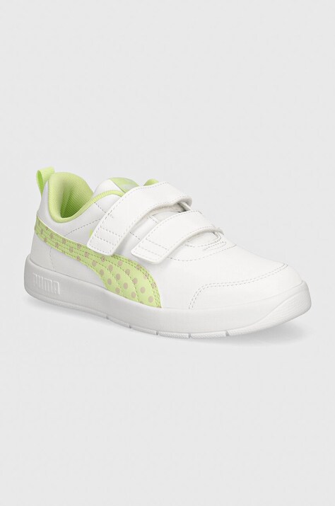Puma sneakers pentru copii Courtflex V3 Dotty culoarea verde, 398758