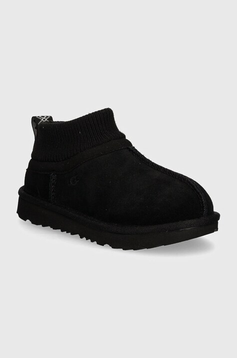 UGG Śniegowce zamszowe dziecięce CLASSIC ULTRA STRETCH CUFF kolor czarny 1157702T