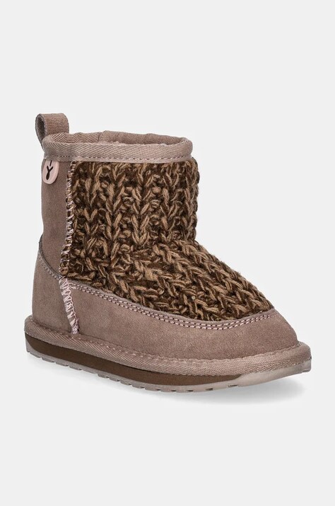 Emu Australia cizme de iarna copii Mauboy Knit culoarea maro, K13106