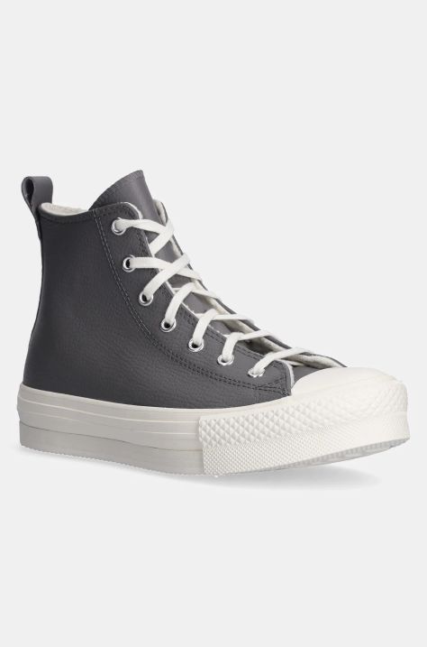 Παιδικά δερμάτινα πάνινα παπούτσια Converse CHUCK TAYLOR ALL STAR EVA LIFT χρώμα: γκρι, A09259C