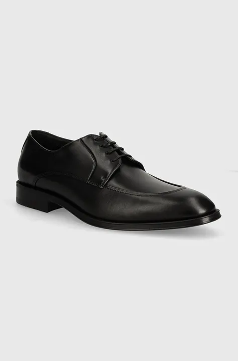 Кожаные туфли BOSS Derrek мужские цвет чёрный 50522920
