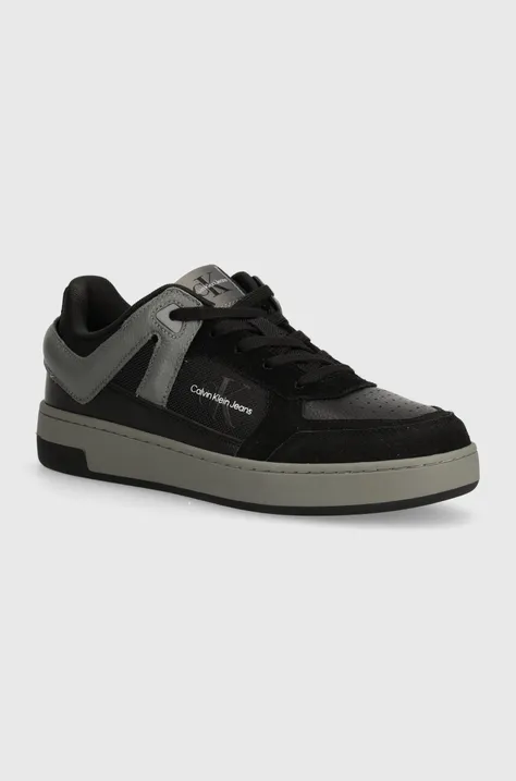 Sneakers boty Calvin Klein Jeans BASKET CUP LOW LACEUP LTH ML MTR černá barva, YM0YM00994