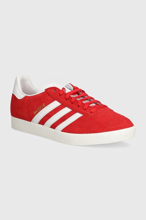 Tenisice od brušene kože adidas Originals Gazelle boja: crvena, JI1534