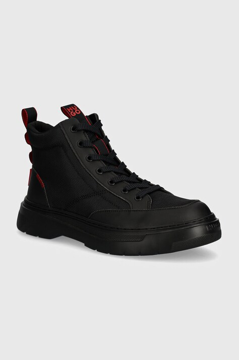 HUGO buty wysokie Urian męskie kolor czarny 50522971