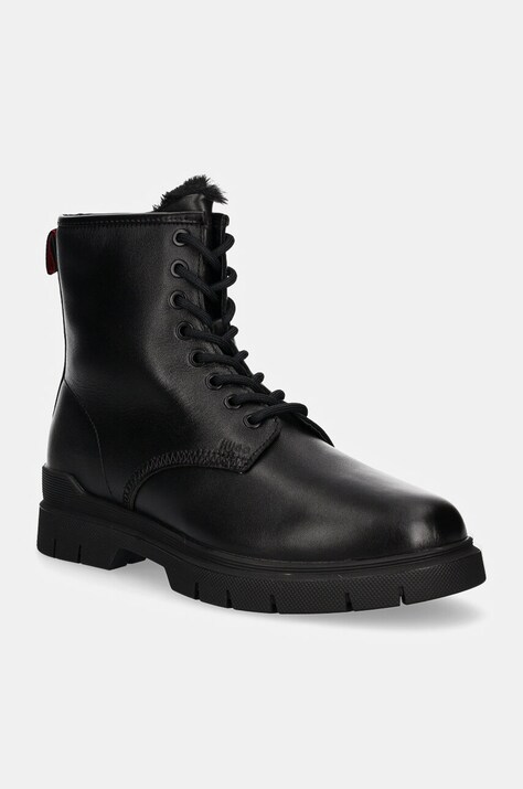 HUGO ghete de piele Ryan barbati, culoarea negru, 50523883