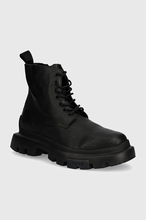 HUGO ghete de piele Fabyan barbati, culoarea negru, 50523891