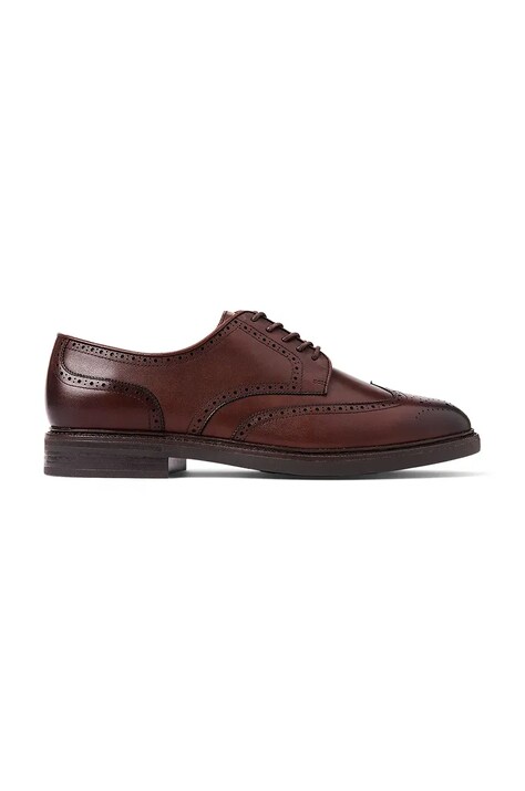Polo Ralph Lauren pantofi de piele Asher Wgtip barbati, culoarea maro, 803955640003