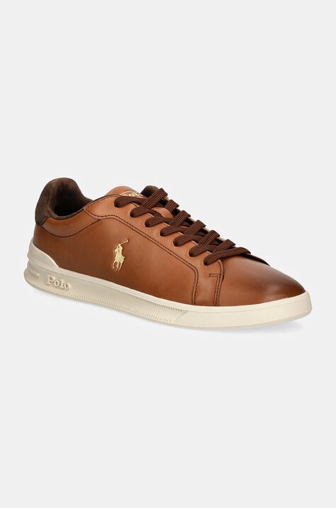 Polo Ralph Lauren sneakers din piele Hrt Ct II culoarea maro, 809892556001
