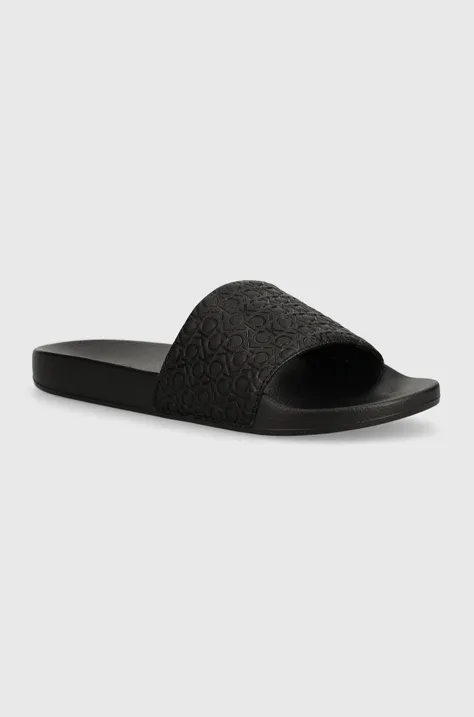 Pantofle Calvin Klein HM0HM01517 pánské, černá barva, POOL SLIDE MONO