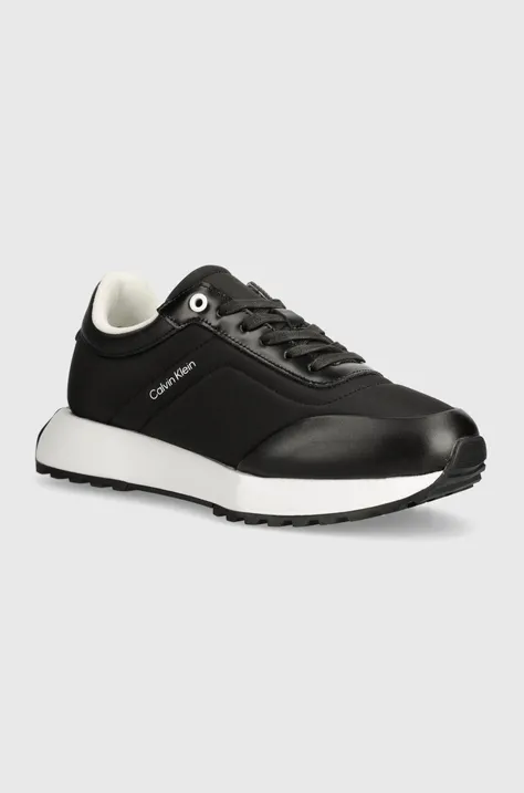 Sneakers boty Calvin Klein LOW TOP LACE UP W PADDING černá barva, HM0HM01483