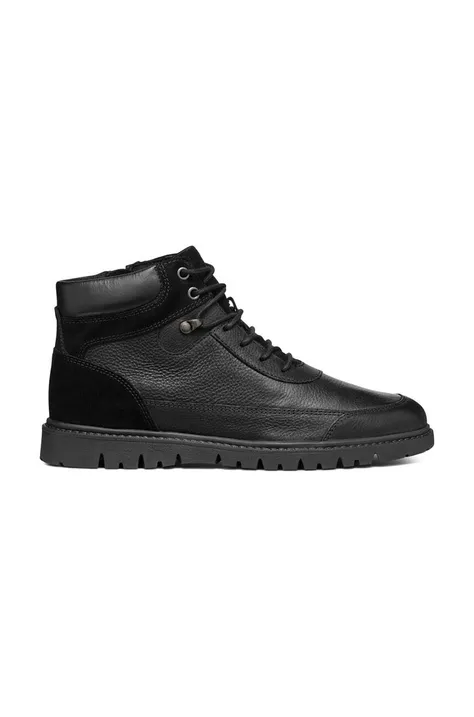 Kožená obuv Geox U GHIACCIAIO pánske, čierna farba, U46DGA 04622 C9999