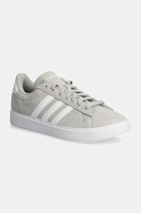 adidas sneakers din piele intoarsă Grand Court culoarea gri, ID2970