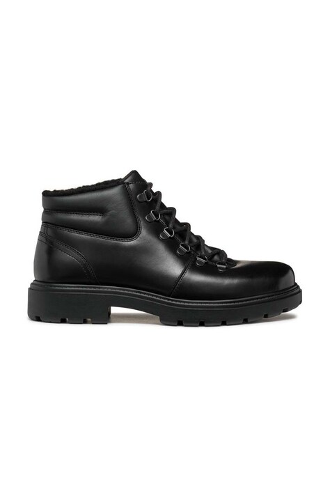 Geox ghete de piele U SPHERICA EC7 barbati, culoarea negru, U46FRE 0003Z C9999