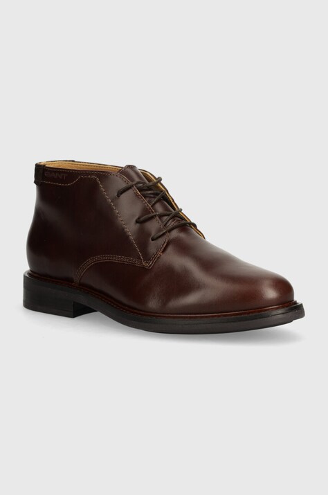 Gant ghete de piele St Fairkon barbati, culoarea maro, 29641759 G399