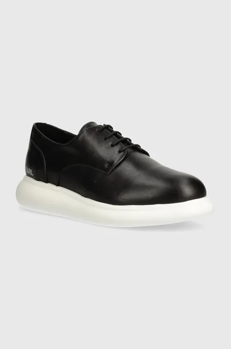 Kožne cipele Karl Lagerfeld GRANBY za muškarce, boja: crna, KL22330