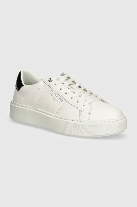 Karl Lagerfeld sneakers din piele MAXI KUP culoarea alb, KL52221