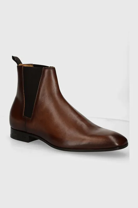Шкіряні черевики Karl Lagerfeld SAMUEL чоловічі колір коричневий KL12344