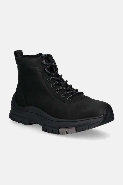 Δερμάτινες μπότες πεζοπορίας Calvin Klein Jeans HYBRID WP BOOT LACEUP REBELLIOUS χρώμα: μαύρο, YM0YM01077