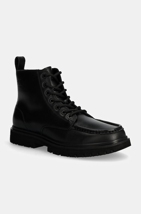 Кожаные ботинки Calvin Klein Jeans EVA BOOT MID LACEUP UNFORM DRESS мужские цвет чёрный YM0YM01073