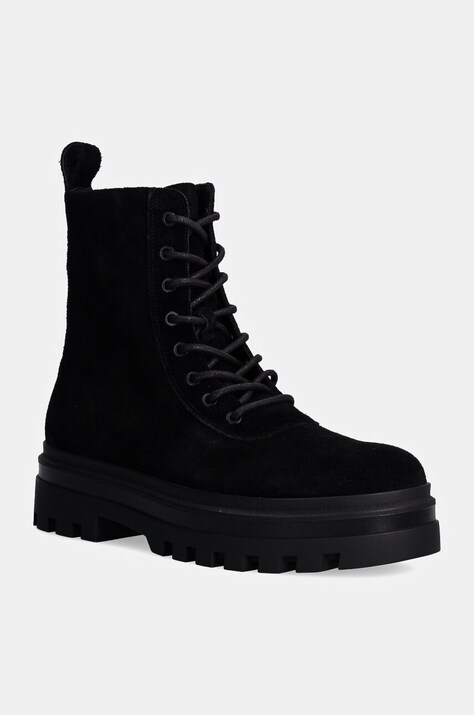 Замшевые ботинки Calvin Klein Jeans LUGGED LACE ZIP BOOT OXF HR SU мужские цвет чёрный YM0YM01068