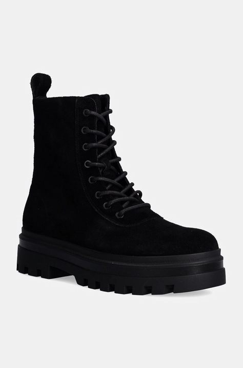 Piščančki iz semiša Calvin Klein Jeans LUGGED LACE ZIP BOOT OXF HR SU moški, črna barva, YM0YM01068