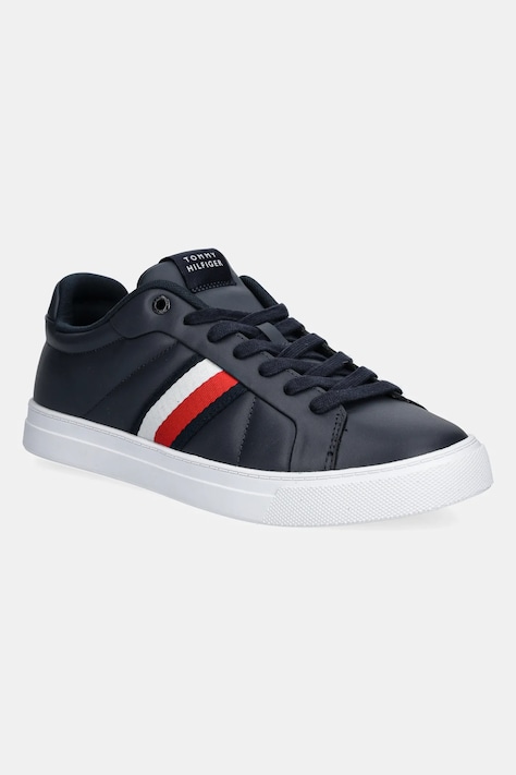 Tommy Hilfiger Sneakersy ICON COURT LTH STRIPES kolor granatowy FM0FM05163